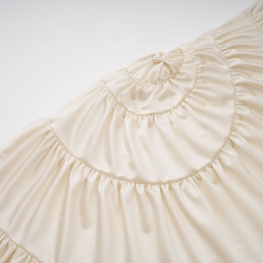 Ivory Summer Maxi Dress for Women | Halter Ruched Formal Occasion Dress - AMELIÈR VORÈ