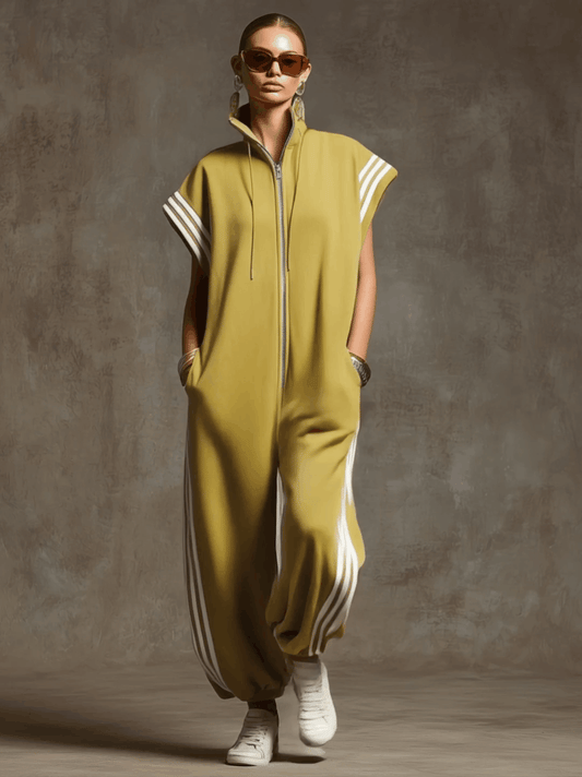 BXL Sleeveless Sports Jumpsuit with White Side Webbing
