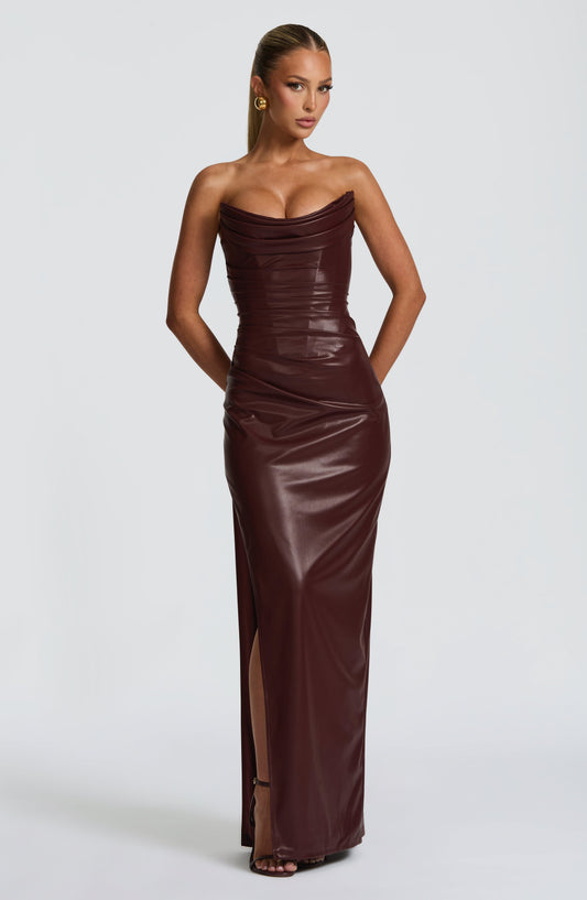 Alvara Maxi Dress Burgundy – front view