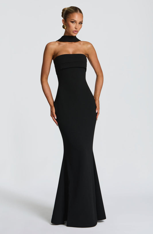 Amelièr Vorè  | Aurora Strapless Maxi Dress Stretch Crepe Black