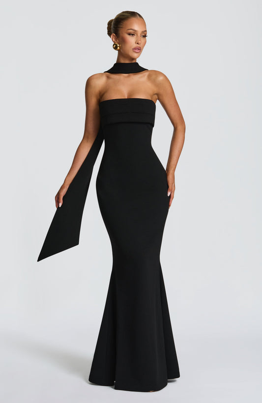 Amelièr Vorè  | Aurora Strapless Maxi Dress Stretch Crepe Black