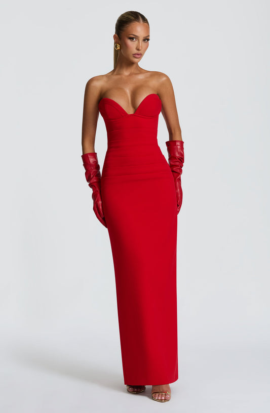 Amelièr Vorè | Juliet Strapless Maxi Dress Red