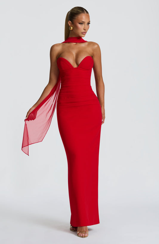 Amelièr Vorè | Juliet Strapless Maxi Dress Red