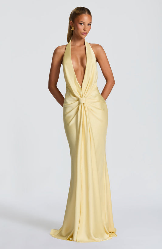 Amelièr Vorè  | Vivienne Textured  Maxi Gown Lemon